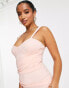 Фото #4 товара ASOS DESIGN Petite cami drape corset midi dress in pale pink