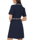 Фото #2 товара Petite Piping Trim Belted Shirtdress