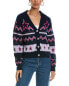 Фото #1 товара Brodie Cashmere Electric Star Cashmere Cardigan Women's Blue M