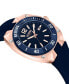 ფოტო #3 პროდუქტის Men's Three-Hand Date Quartz Versus Reaction Blue Silicone Strap 48mm