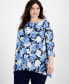 Plus Size Linear Garden Jacquard Swing Tunic, Created for Macy's