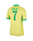 Men's Vini Jr. Yellow Brazil National Team 2024 Home Authentic Jersey