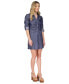 Women's Ruched Mini Shirtdress Синий, XS - фото #5