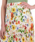 ფოტო #3 პროდუქტის Women's Floral-Printed Pull-On Pleated Midi Skirt
