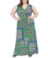 ფოტო #1 პროდუქტის Plus Size V Neck Sleeveless Maxi Dress