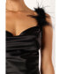 Фото #6 товара Women's Quartina Feather Shoulder Maxi Dress