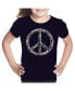 ფოტო #2 პროდუქტის Big Girl's Word Art T-shirt - THE WORD PEACE IN 77 LANGUAGES