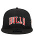 Men's Black Chicago Bulls Post-Up Pin Mesh 9FIFTY Snapback Hat