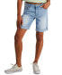 ფოტო #1 პროდუქტის Juniors' Cuffed Hem Bermuda Denim Shorts