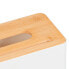 Фото #13 товара Хранение вещей Relaxdays белая коробка для салфеток с бамбуковой крышкой