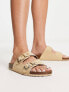 South Beach double band sandal with buckle in beige