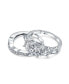 Art Deco Style 3CT Round Solitaire 3 Stone Past Present Future Promise CZ Engagement Wedding Ring .925 Sterling Silver