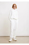 Sportswear Fleece Swirl Oversized Beyaz Kadın Eşofman Altı