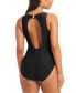 Фото #2 товара Women's High-Neck Cut-Out One-Piece Swimsuit