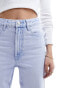 Фото #4 товара ASOS DESIGN cropped comfort stretch straight leg jeans in bright mid blue