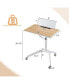 Фото #2 товара Height Adjustable Mobile Standing Desk with Detachable Holde-Natural