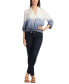 Juniors' Dip-Dyed Roll-Tab Tie-Waist Shirt