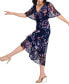 Фото #3 товара Women's Printed Faux-Wrap Ruffle-Trim Dress