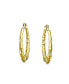 ფოტო #2 პროდუქტის Light Weight Hollow Big Bamboo Hoop Earrings For Women Gold Plated Brass For Women Diameter 2 Inch