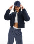 JDY cropped padded bomber jacket in navy 2XL - фото #2