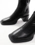 ASOS DESIGN Wide Fit Rival smart mid-heel boots in black