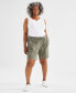 Фото #1 товара Plus Size Cotton Drawstring Pull-On Shorts, Created for Macy's