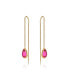 ფოტო #3 პროდუქტის Gold Plated Chain and Crystal Dangle Earrings