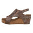 Фото #3 товара Corkys Carley Metallic Studded Wedge Womens Brown Casual Sandals 30-5316-WABM