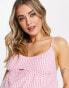 Фото #3 товара Influence strappy back mini dress in pink gingham