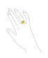 ფოტო #5 პროდუქტის Sterling Silver 8CTW Yellow CZ Rectangle Emerald Cut Cocktail Statement Engagement Ring Cubic Zirconia Baguette Side Stones