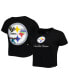 ფოტო #1 პროდუქტის Women's Black Pittsburgh Steelers Historic Champs T-shirt