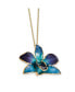 Фото #2 товара Diamond2Deal 24K Gold-trim Lacquer Dipped Purple Blue Dendrobium Orchid Necklace