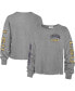 ფოტო #1 პროდუქტის Women's '47 Heathered Gray LSU Tigers Ultra Max Parkway Long Sleeve Cropped T-shirt