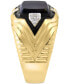 ფოტო #3 პროდუქტის EFFY® Men's Onyx & Diamond (1/10 ct. t.w.) Ring in Gold-Plated Sterling Silver