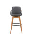 Фото #2 товара Baylor Swivel Wood Bar or Counter Stool in Faux Leather