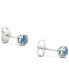 ფოტო #5 პროდუქტის Lab-Created Blue Diamond Solitaire Stud Earrings (1/2 ct. t.w.) in Sterling Silver
