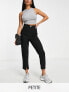 River Island Petite split front cigarette trouser in black