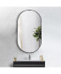 Фото #6 товара Wall Mounted Mirror, 36"X 18" Oval Bathroom Mirror, Vanity Wall Mirror with Stainless