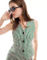 Фото #1 товара ASOS DESIGN jersey waistcoat co-ord in green stripe