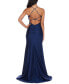 Juniors' Square-Neck Ruched Strappy Sleeveless Gown