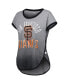 Фото #3 товара Women's Gray and Black San Francisco Giants Home Run Tri-Blend Short Sleeve T-shirt