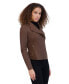 ფოტო #8 პროდუქტის Women's Felix Asymmetrical Moto Jacket With Wing Collar