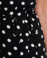 Women's Short Sleeve Polka-Dot Tie-Waist Midi Dress