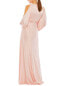 Фото #2 товара Mac Duggal Tied Keyhole Cold-Shoulder Bishop Sleeve Gown Women's