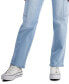 ფოტო #6 პროდუქტის Juniors' Mid-Rise Wide-Leg Pocket Jeans