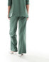 Фото #8 товара Vila high waist wide leg trouser co-ord in duck green