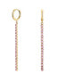 Фото #1 товара Charming gold-plated earrings with pink crystals Tennis JETRG-J917