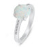 Charming silver ring with opal and zircons RI107W