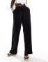 New Look linen wide leg trouser in black