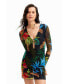 ფოტო #2 პროდუქტის Women's Tropical tulle mini dress